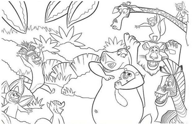 Pingwiny z madagaskaru kolorowanki